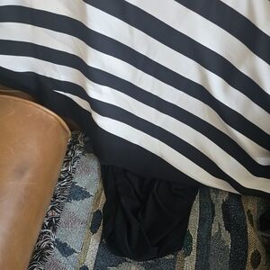Black and White Striped Women's Skirt